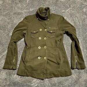 Hurley early 2000s fitted pea coat, gothic style black